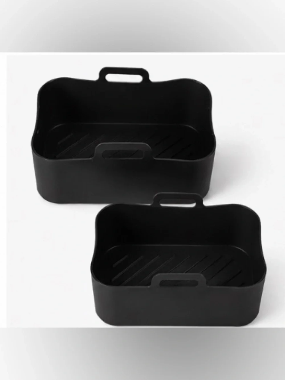 2 Pack Reusable Silicone Air Fryer Liners Nonstick Baking Basket